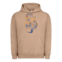 Pigment Burro blue and orange dragon Urban Hoodie - RanaPortraitStore
