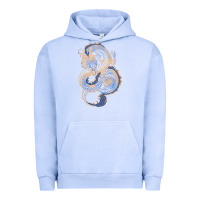 Pigment Grape Ice blue and orange dragon Urban Hoodie - RanaPortraitStore