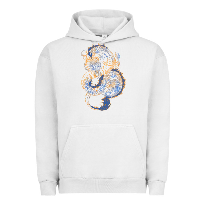 Blue And Orange Dragon Urban Hoodie by RanaPortraitStore | Teevron