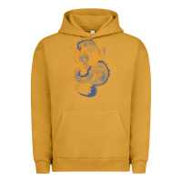 Pigment Peanut Butter blue and orange dragon Urban Hoodie - RanaPortraitStore