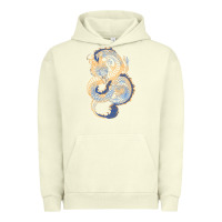 Pigment Pistachio blue and orange dragon Urban Hoodie - RanaPortraitStore