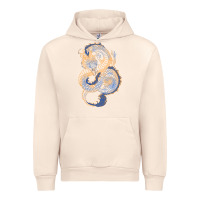Sandshell blue and orange dragon Urban Hoodie - RanaPortraitStore