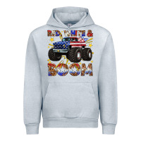 Heather Grey red white and boom Urban Hoodie - texasbilliewilder