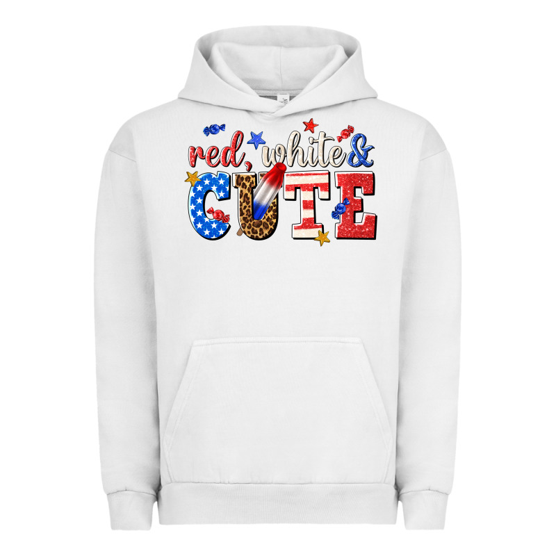 Red White And Cute Billie Wilder Urban Hoodie by texasbilliewilder | Teevron