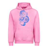 Fuchsia Pink blue dragon Urban Hoodie - RanaPortraitStore