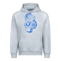 Heather Grey blue dragon Urban Hoodie - RanaPortraitStore