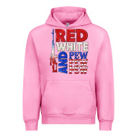 Fuchsia Pink red white and pew pew pew Urban Hoodie - texasbilliewilder