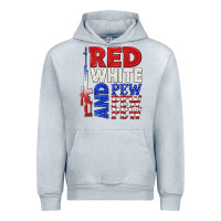 Heather Grey red white and pew pew pew Urban Hoodie - texasbilliewilder