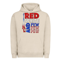Pigment French Oak red white and pew pew pew Urban Hoodie - texasbilliewilder