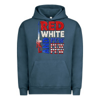 Pigment Midnight Navy red white and pew pew pew Urban Hoodie - texasbilliewilder