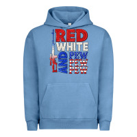 Pigment Pebble Blue red white and pew pew pew Urban Hoodie - texasbilliewilder