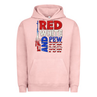 Pigment Salmon red white and pew pew pew Urban Hoodie - texasbilliewilder