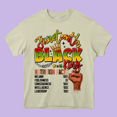 Juneteenth Black King Heavy Core Tee Designed By Lillyallendesigns