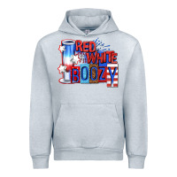 Heather Grey red white boozy billie wilder Urban Hoodie - texasbilliewilder