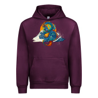 Mauve Wine blue dragon ocean waves and sun Urban Hoodie - RanaPortraitStore