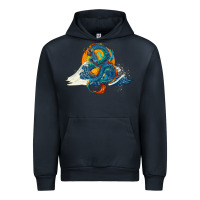 Navy blue dragon ocean waves and sun Urban Hoodie - RanaPortraitStore