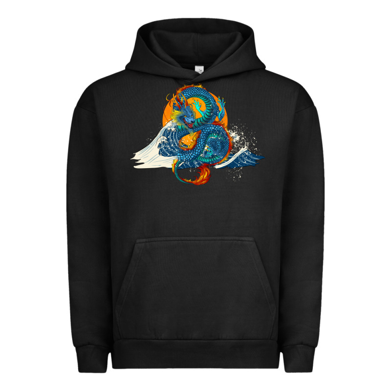 Blue Dragon Ocean Waves And Sun Urban Hoodie by RanaPortraitStore | Teevron