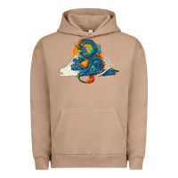 Pigment Burro blue dragon ocean waves and sun Urban Hoodie - RanaPortraitStore