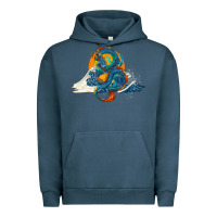 Pigment Midnight Navy blue dragon ocean waves and sun Urban Hoodie - RanaPortraitStore