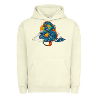Pigment Pistachio blue dragon ocean waves and sun Urban Hoodie - RanaPortraitStore