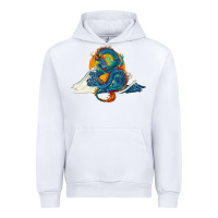 White blue dragon ocean waves and sun Urban Hoodie - RanaPortraitStore
