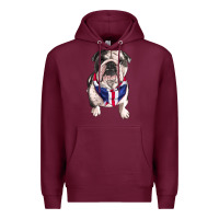 Burgundy english bulldog Premium Hoodie - RanaPortraitStore