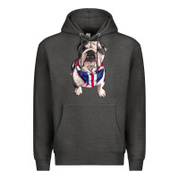 Charcoal Heather english bulldog Premium Hoodie - RanaPortraitStore