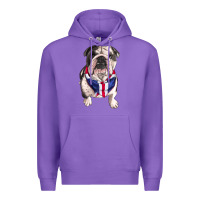 Purple english bulldog Premium Hoodie - RanaPortraitStore