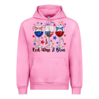 Fuchsia Pink red wine and blue wine glasses Urban Hoodie - texasbilliewilder