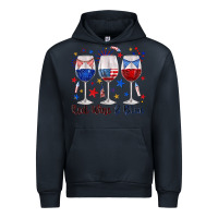 Navy red wine and blue wine glasses Urban Hoodie - texasbilliewilder