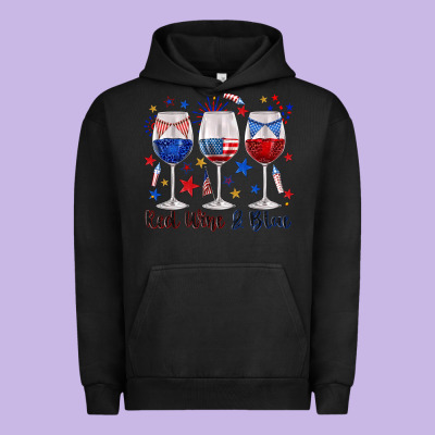 Urban Hoodie red wine and blue wine glasses