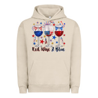 Pigment French Oak red wine and blue wine glasses Urban Hoodie - texasbilliewilder