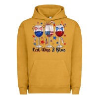 Pigment Peanut Butter red wine and blue wine glasses Urban Hoodie - texasbilliewilder