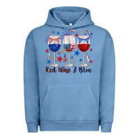 Pigment Pebble Blue red wine and blue wine glasses Urban Hoodie - texasbilliewilder