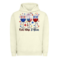 Pigment Pistachio red wine and blue wine glasses Urban Hoodie - texasbilliewilder