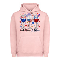 Pigment Salmon red wine and blue wine glasses Urban Hoodie - texasbilliewilder