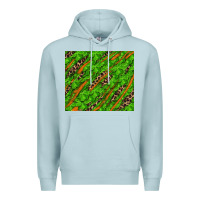 Blue Mist distressed shamrock and leopard Premium Hoodie - RanaPortraitStore