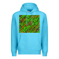 Ocean Blue distressed shamrock and leopard Premium Hoodie - RanaPortraitStore