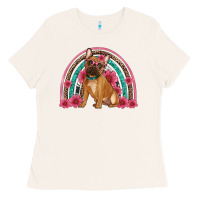 Bone french bulldog floral rainbow Ladies Tee - Artiststas