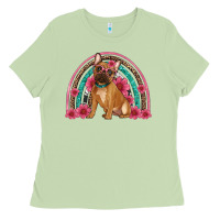 Matcha french bulldog floral rainbow Ladies Tee - Artiststas