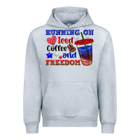 Heather Grey running on iced coffe and freedom Urban Hoodie - texasbilliewilder