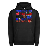 Pigment Black running on iced coffe and freedom Urban Hoodie - texasbilliewilder