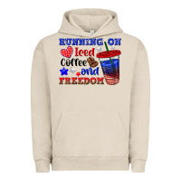 Pigment French Oak running on iced coffe and freedom Urban Hoodie - texasbilliewilder