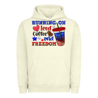 Pigment Pistachio running on iced coffe and freedom Urban Hoodie - texasbilliewilder
