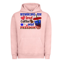 Pigment Salmon running on iced coffe and freedom Urban Hoodie - texasbilliewilder