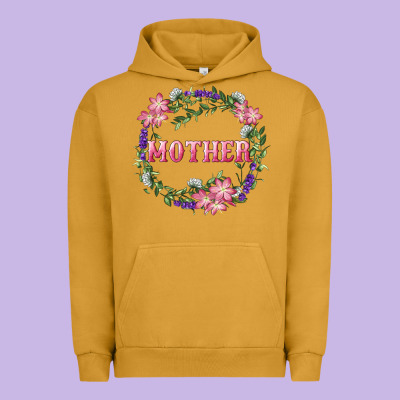 Urban Hoodie mother with floral wreath