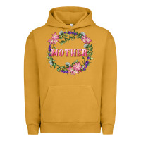 Pigment Peanut Butter mother with floral wreath Urban Hoodie - RanaPortraitStore