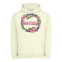 Pigment Pistachio mother with floral wreath Urban Hoodie - RanaPortraitStore