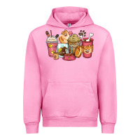 Fuchsia Pink pomeranian coffee cups Urban Hoodie - Zillion Design Studio