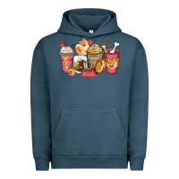 Pigment Midnight Navy pomeranian coffee cups Urban Hoodie - Zillion Design Studio